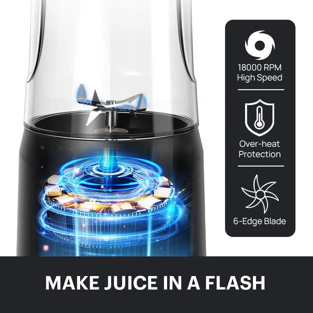 New Arrival Tritan BPA Free 600ml USB Rechargeable Portable Blender, Ice Crushing Easy-Cleaning Low Noise