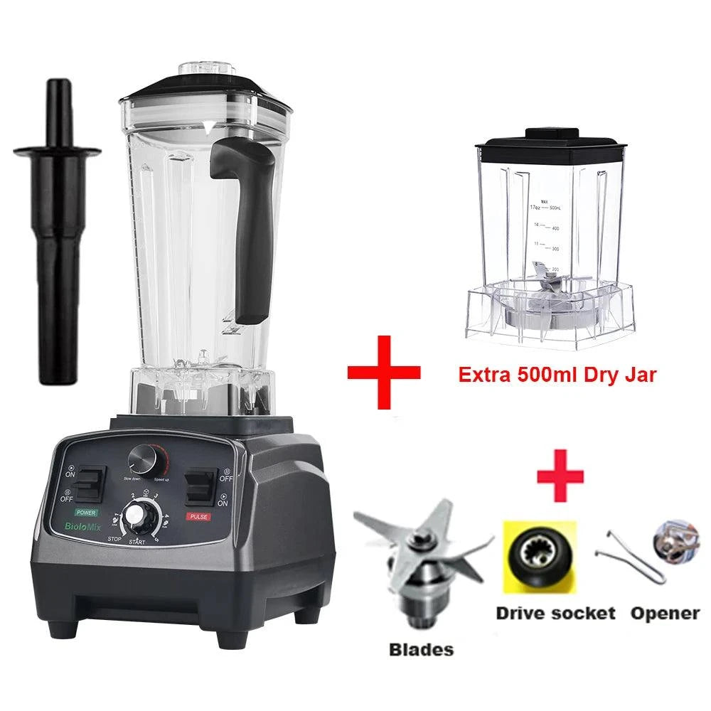 BioloMix 3HP 2200W Heavy Duty Grade, Mixer Juicer, Fruit Food Processor, Ice Smoothies BPA Free 2L Jar
