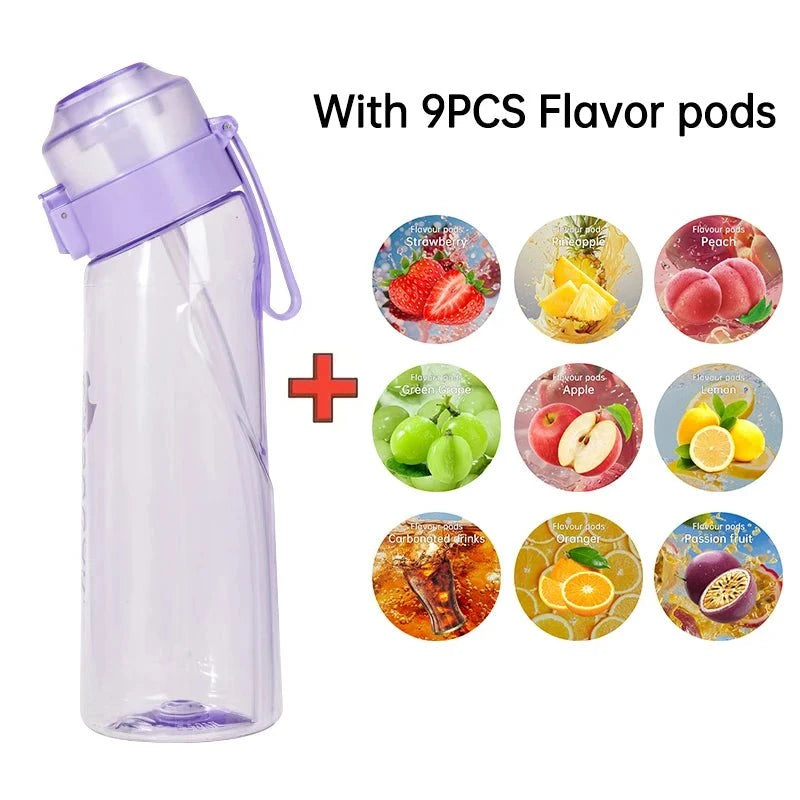 650ML Flavoured Water Bottle With 9 Flavour Pods & Straw
