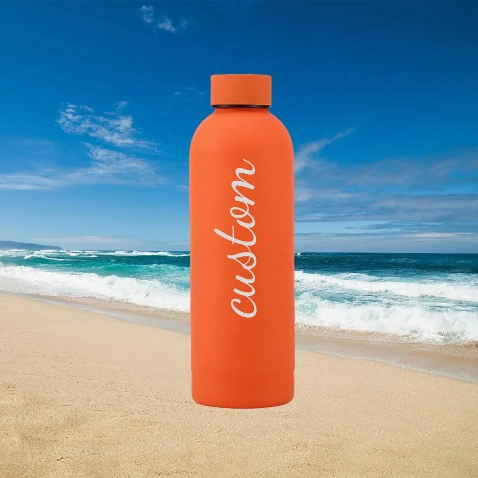 Personalised Carving Text Water Bottle - Custom Name