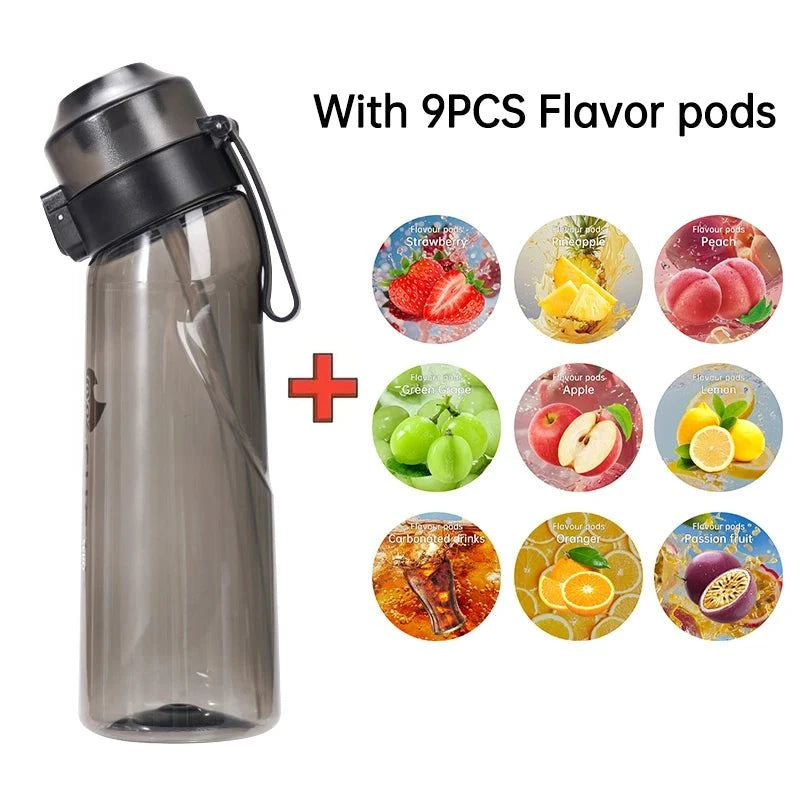 650ML Flavoured Water Bottle With 9 Flavour Pods & Straw