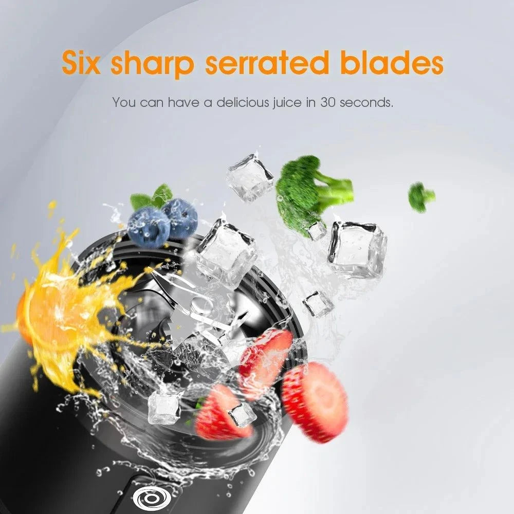 Portable Electric Blender 700ML, USB Rechargeable, Fruit, Milkshake, Smoothies.