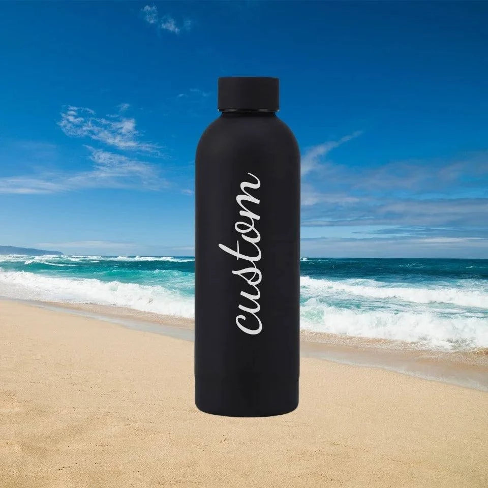 Personalised Carving Text Water Bottle - Custom Name