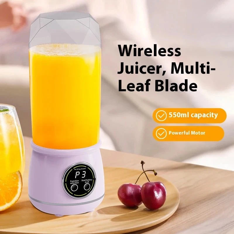 Portable USB rechargeable blender 500ML capacity, 3-level power adjustment, for juicing fruits and vegetables