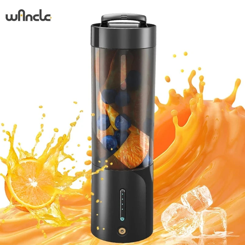 Portable Electric Juice Blender, USB Rechargeable, Fruit Juicer Mixer for Shakes Smoothies 450ML Juicing Cup