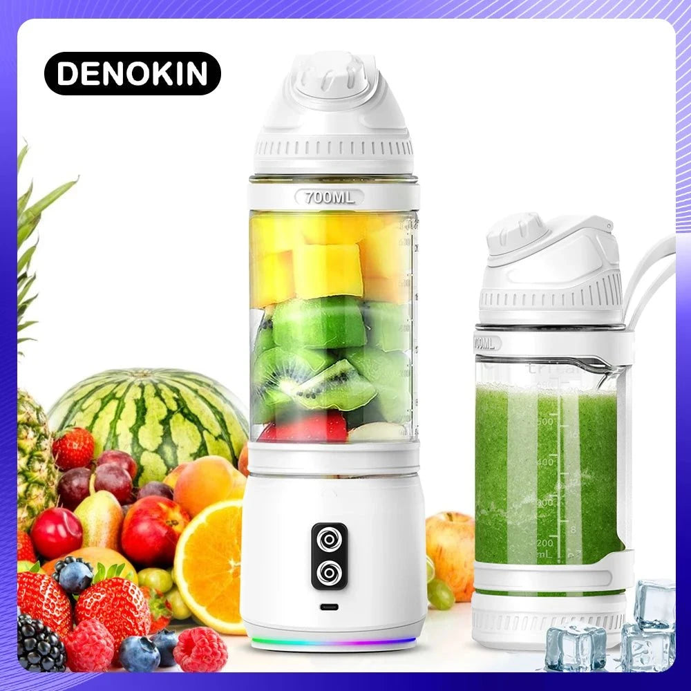 Portable Electric Blender 700ML, USB Rechargeable, Fruit, Milkshake, Smoothies.