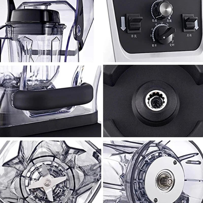 Commercial Electric Blender, Mixer Blender, Fruit, Food, Ice Crusher Processor, Smoothies, Juicer Maker, Crusher Grain Grinder110/220V