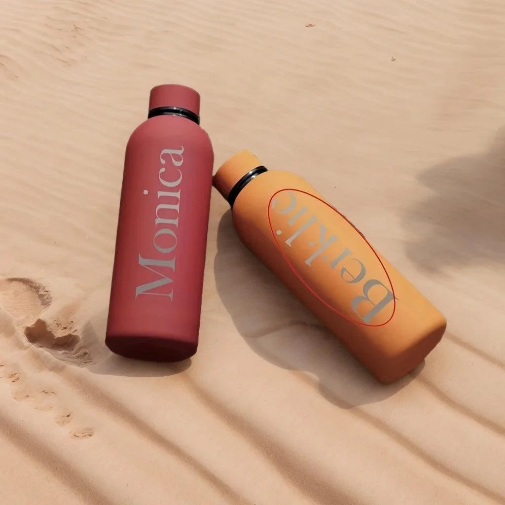 Personalised Carving Text Water Bottle - Custom Name