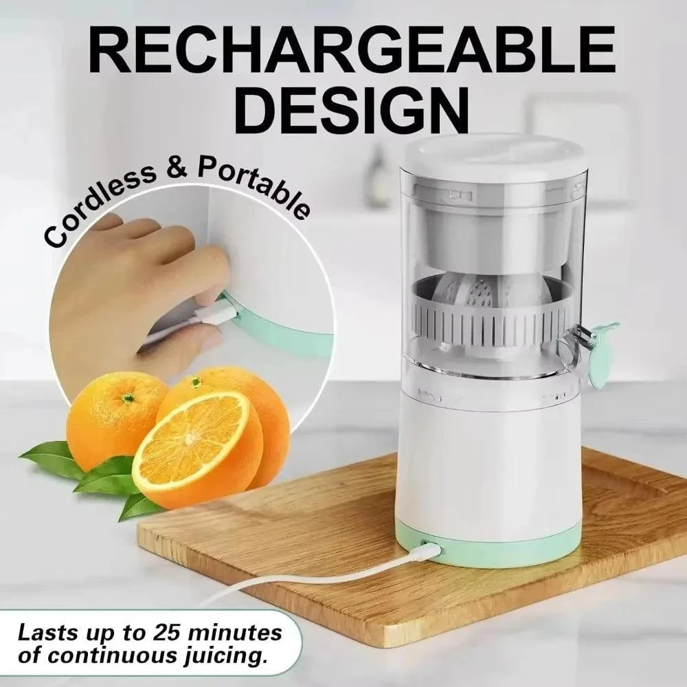 New Electric Portable Home Juicer Fruit Juice Extractor, USB Rechargeable, Electric Squeeze.