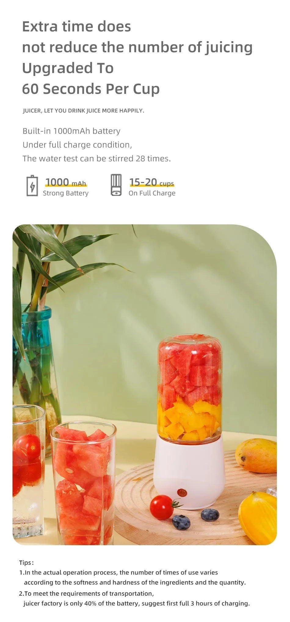 Portable Electric Juicer Blender
