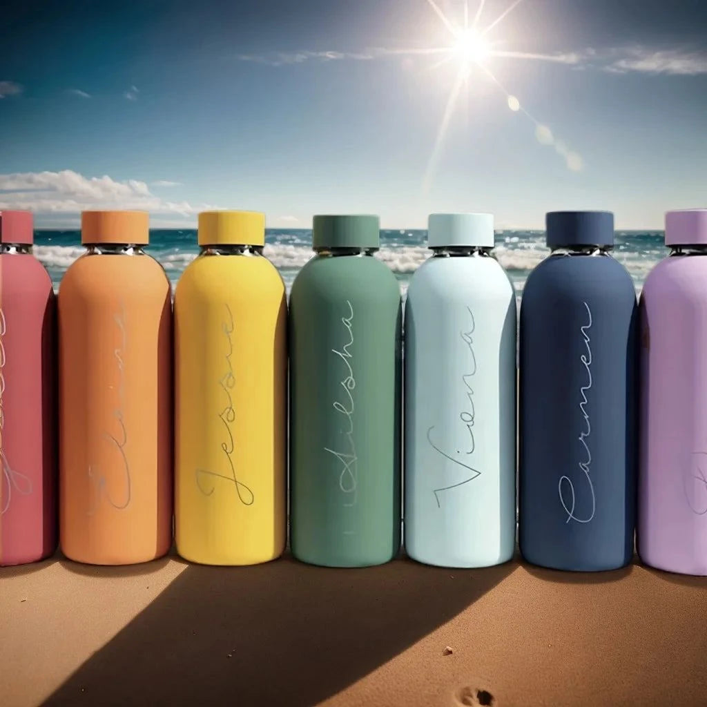 Personalised Carving Text Water Bottle - Custom Name