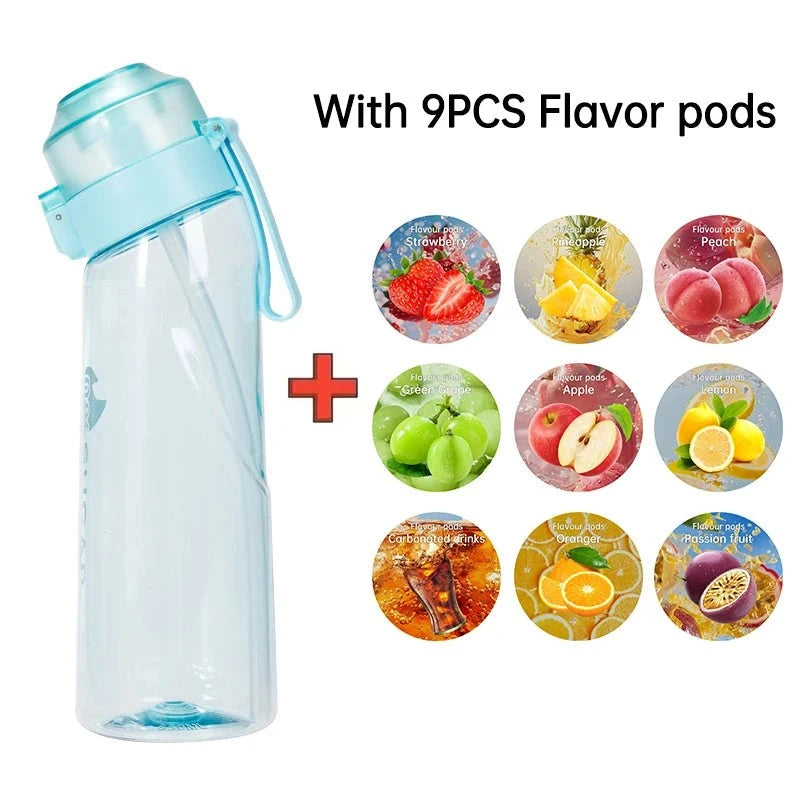 650ML Flavoured Water Bottle With 9 Flavour Pods & Straw