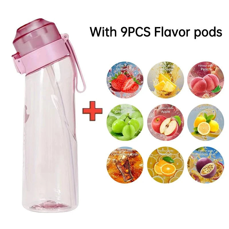 650ML Flavoured Water Bottle With 9 Flavour Pods & Straw