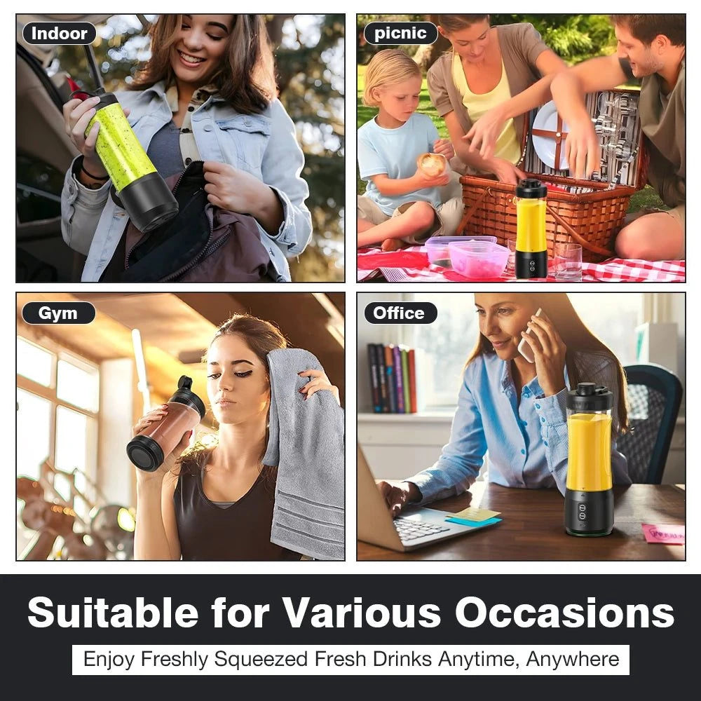 New Arrival Tritan BPA Free 600ml USB Rechargeable Portable Blender, Ice Crushing Easy-Cleaning Low Noise