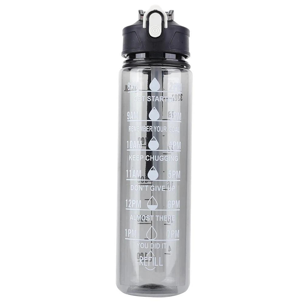 900ml Portable Drinking Cup with Straw & Handle Outdoor Travel Bottle Large Capacity Motivational Drinking Bottle for Boys Girls