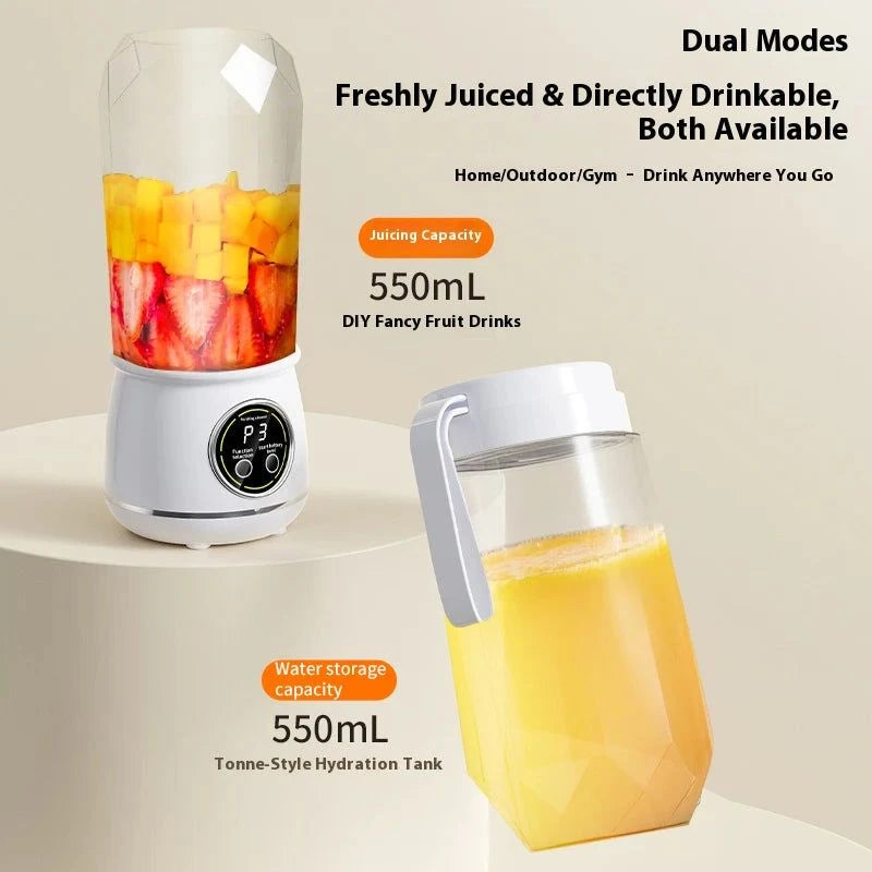 Portable USB rechargeable blender 500ML capacity, 3-level power adjustment, for juicing fruits and vegetables