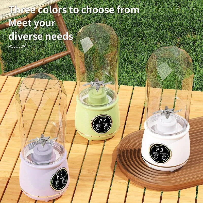 Portable USB rechargeable blender 500ML capacity, 3-level power adjustment, for juicing fruits and vegetables
