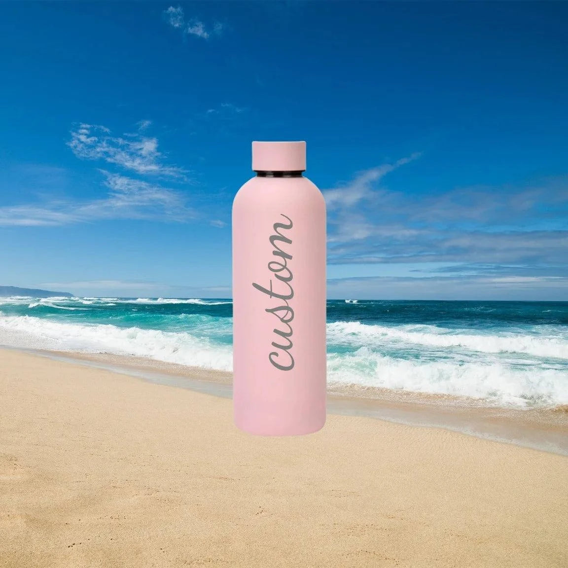Personalised Carving Text Water Bottle - Custom Name