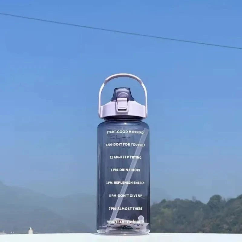 2 Liters Straw Plastic Water Bottle