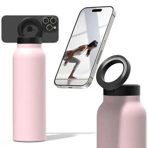 Water Bottle Compatible Phone Holder, Stainless Steel, Magnetic Phone Tripod