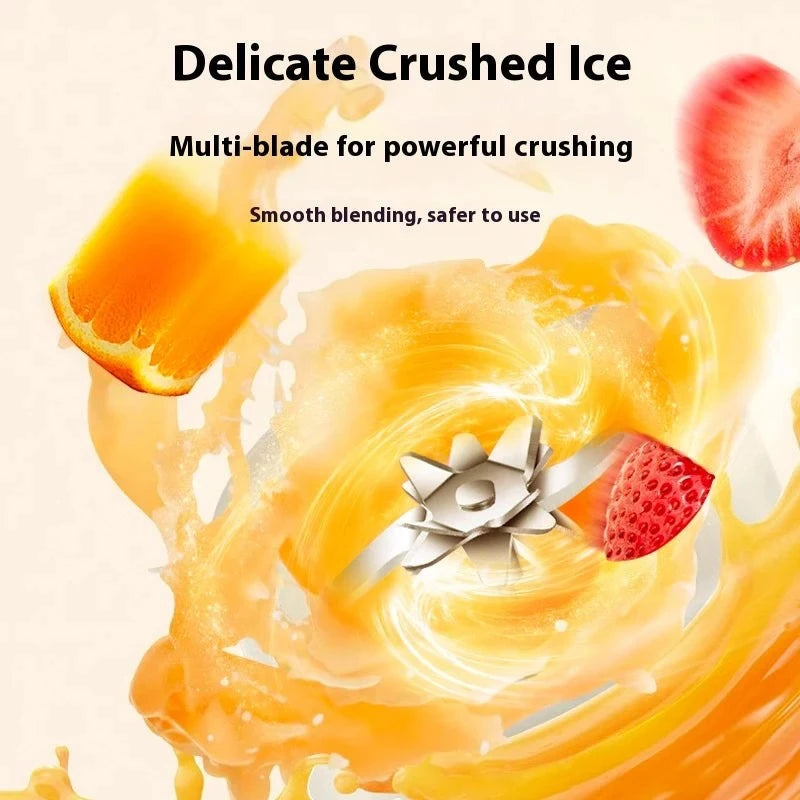 Portable USB rechargeable blender 500ML capacity, 3-level power adjustment, for juicing fruits and vegetables