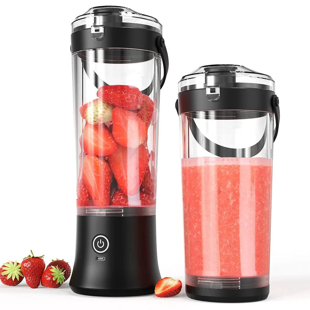 New Portable Blender Electric Juicer 500ML, Fruit Mixers, USB Rechargeable, Smoothie,  Multifunction.