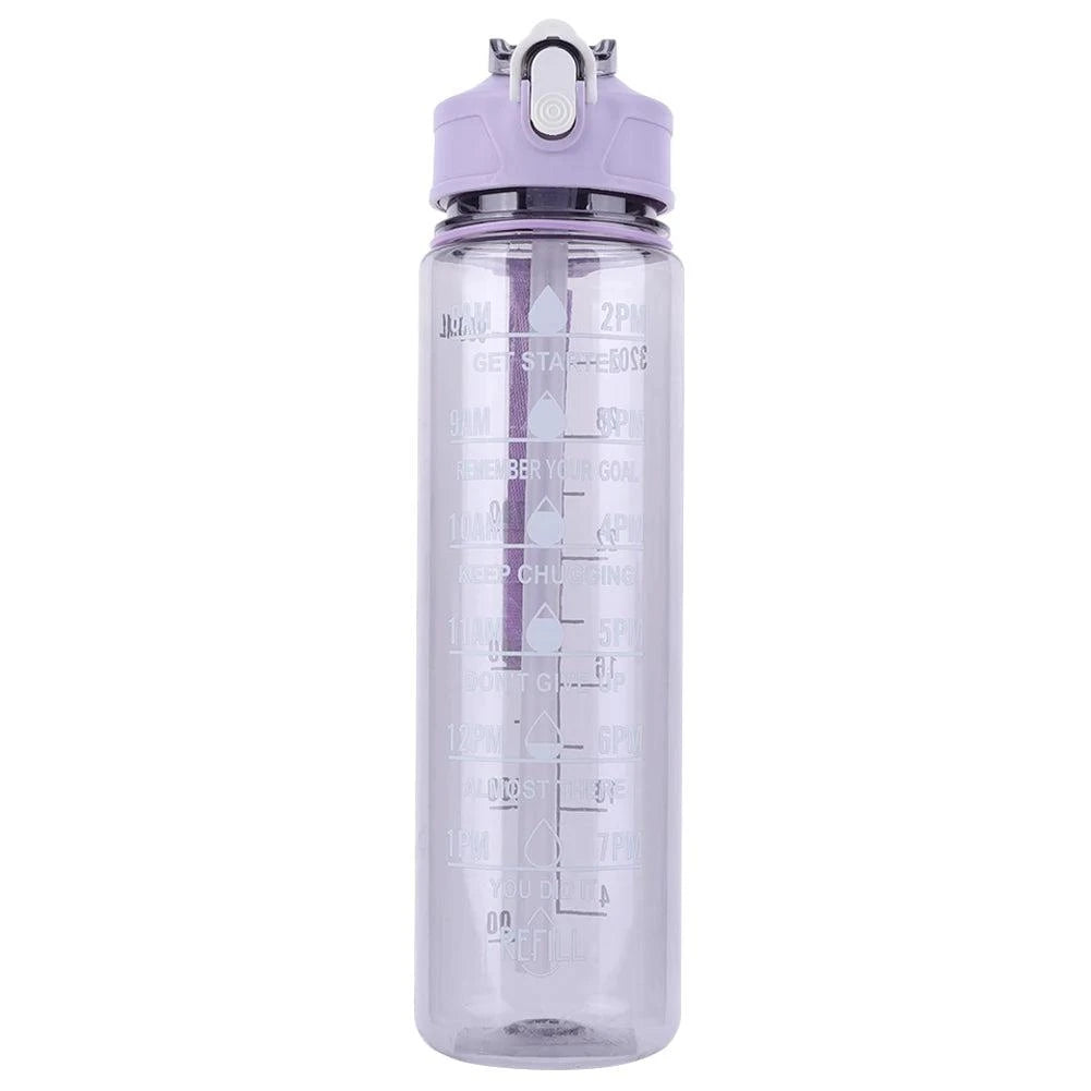900ml Portable Drinking Cup with Straw & Handle Outdoor Travel Bottle Large Capacity Motivational Drinking Bottle for Boys Girls