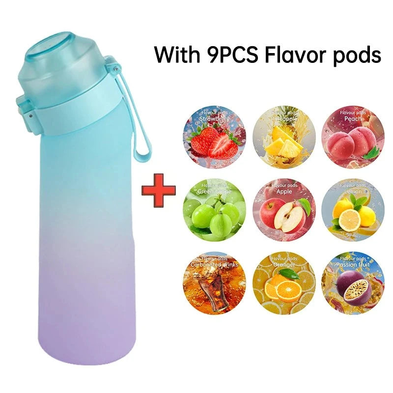 650ML Flavoured Water Bottle With 9 Flavour Pods & Straw