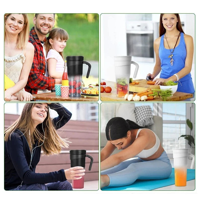 Electric Portable Blender, USB Rechargeable, Portable Juicer Blades for Shakes Smoothies 470ML Multifunctional Fresh juice Machine