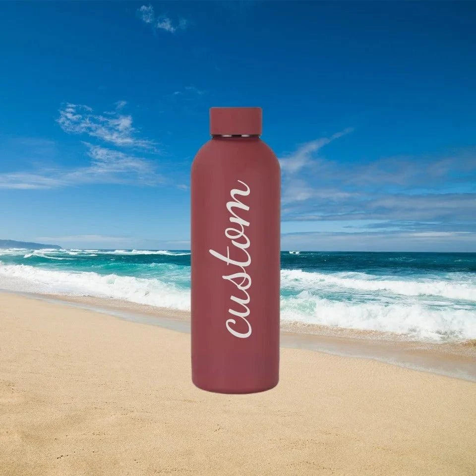 Personalised Carving Text Water Bottle - Custom Name