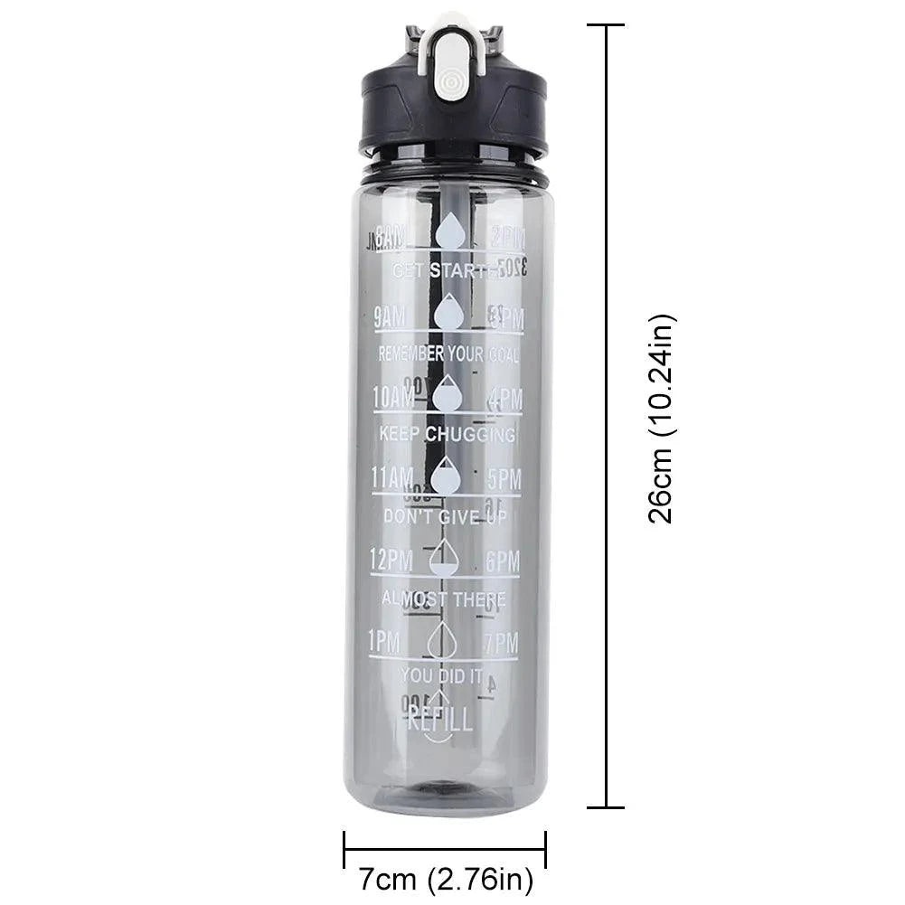 900ml Portable Drinking Cup with Straw & Handle Outdoor Travel Bottle Large Capacity Motivational Drinking Bottle for Boys Girls