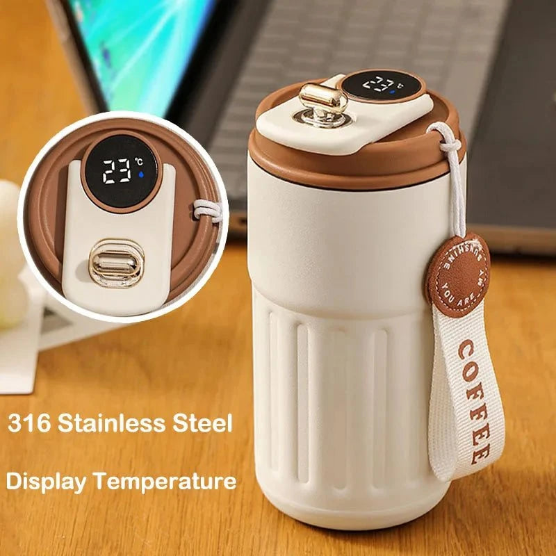 450ml Thermos Bottle Smart Display, Stainless Steel