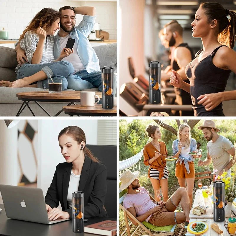 Portable Electric Juice Blender, USB Rechargeable, Fruit Juicer Mixer for Shakes Smoothies 450ML Juicing Cup